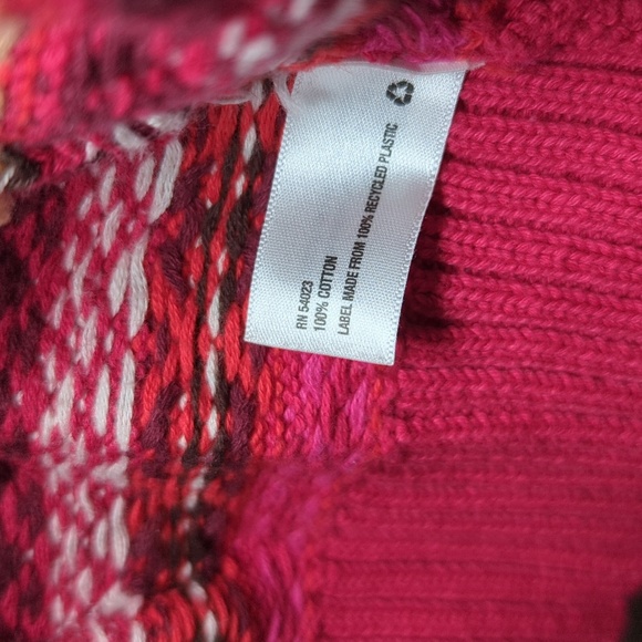 Baby Gap Pink Fair Isle Shawl Collar Cardigan 100% Cotton Girls Size 3T - Picture 3 of 5